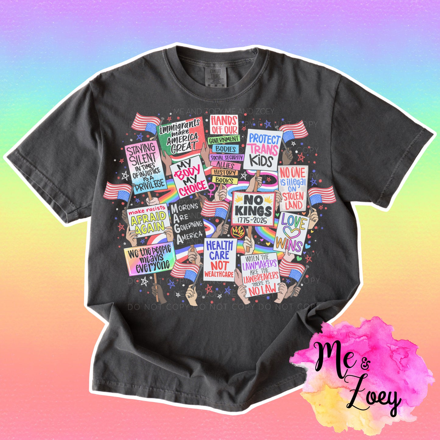 Protest Power T-Shirt - Social Justice Graphic Tee, Activist Shirt, Political Statement Top, Trans Rights, No One Is Illegal Graphic Tee
