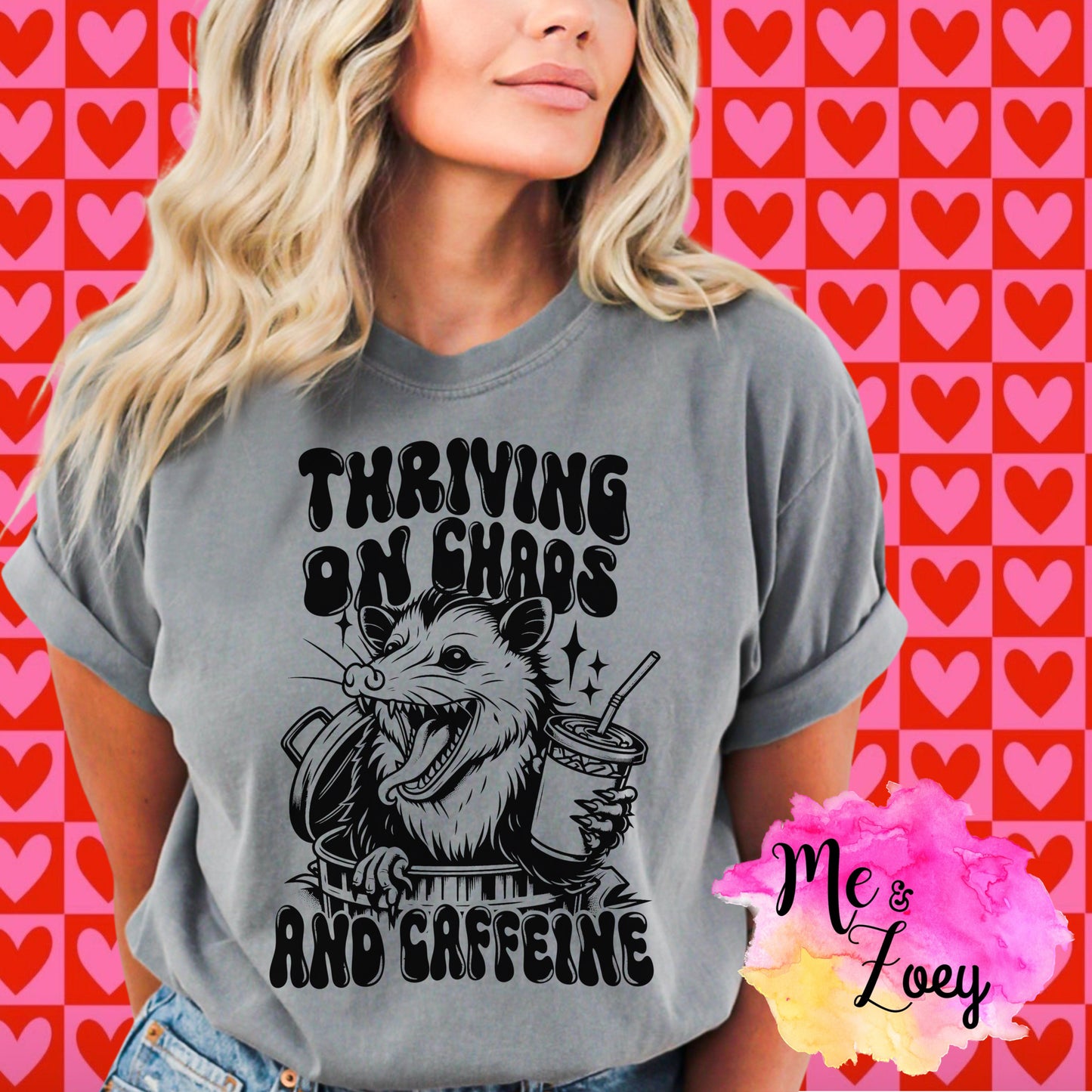 Thriving On Chaos And Caffeine Graphic Tee - MeAndZoey