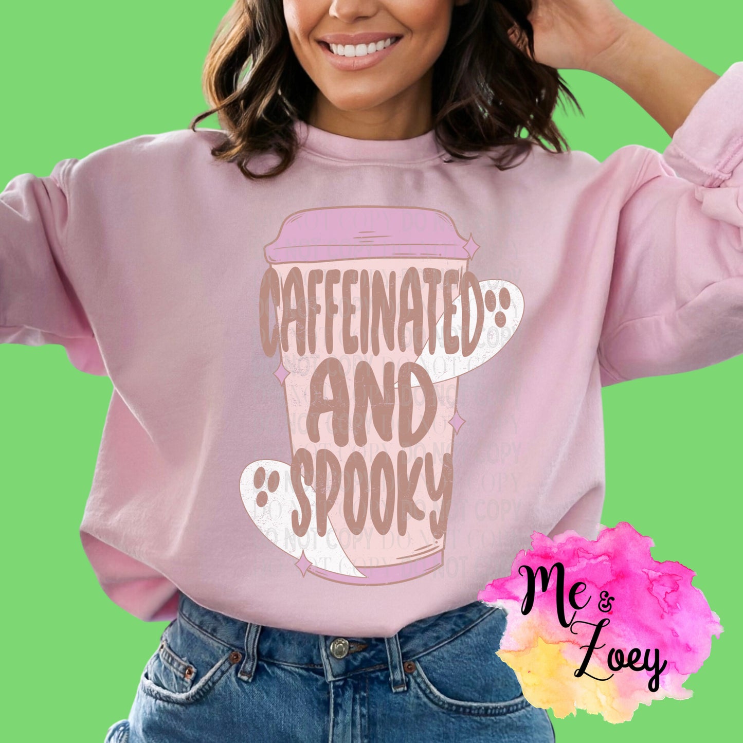 Caffeinated And Spooky Graphic Sweatshirt - MeAndZoey