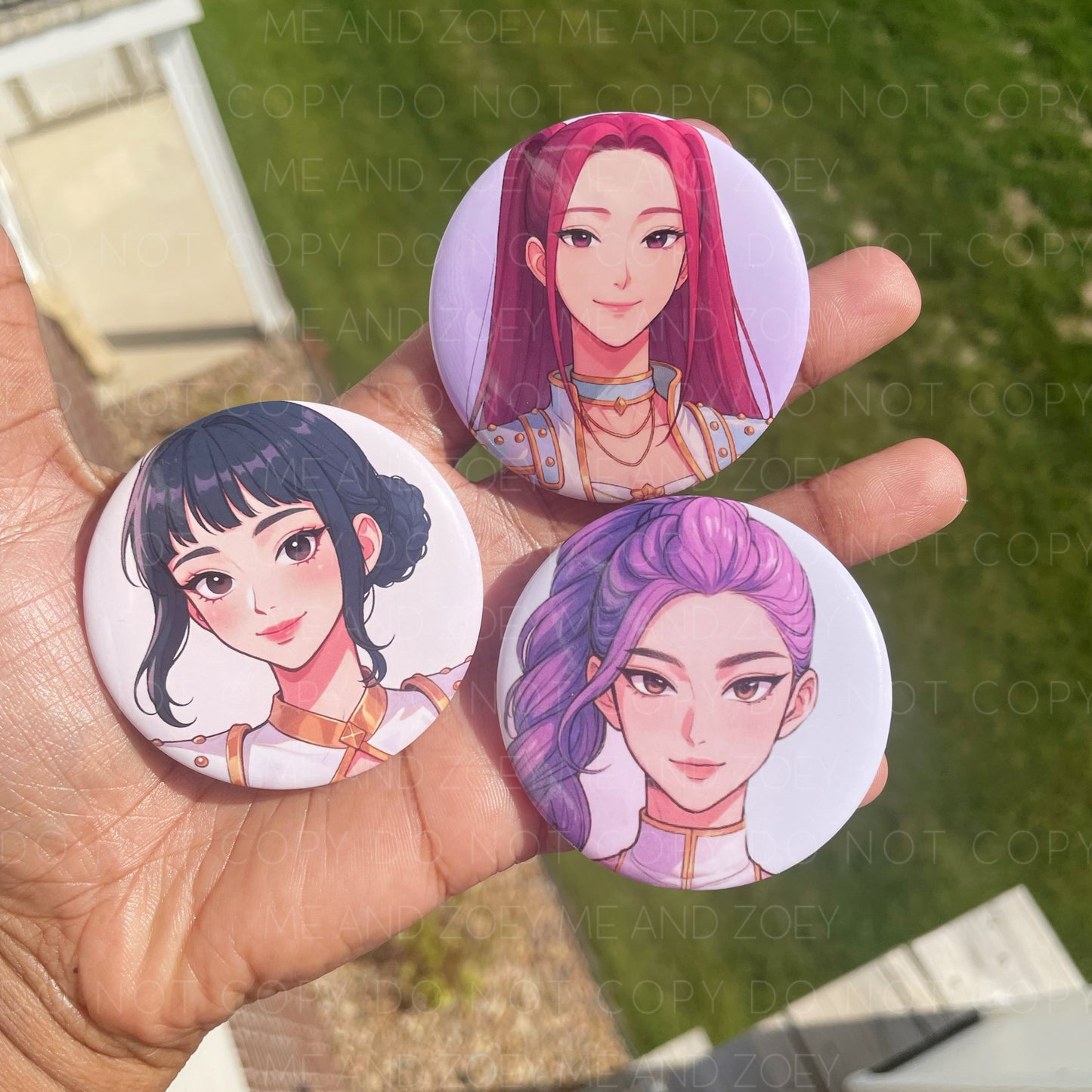 Cute Button Pin with Safety Pin Closure