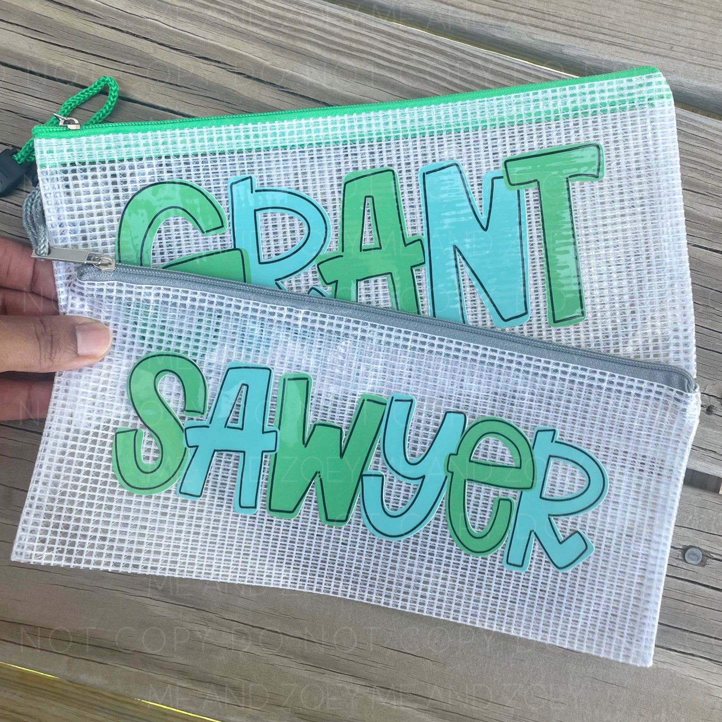 Personalized Pencil Pouch | Custom Name Zipper Bag | Back to School Supply Case | Small & Large Sizes - TAT 3 WEEKS