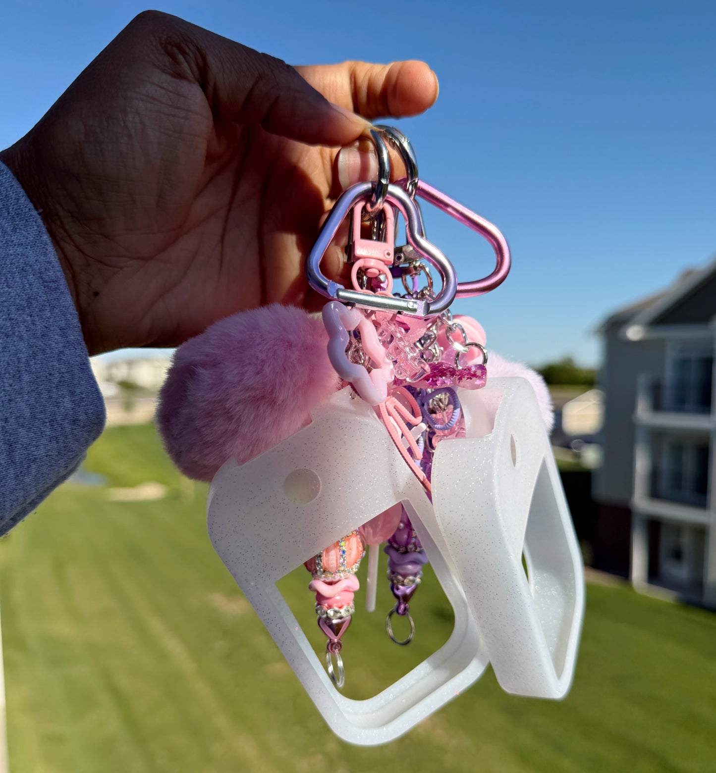 Hand Sanitizer Holder Junk Charm Keychain