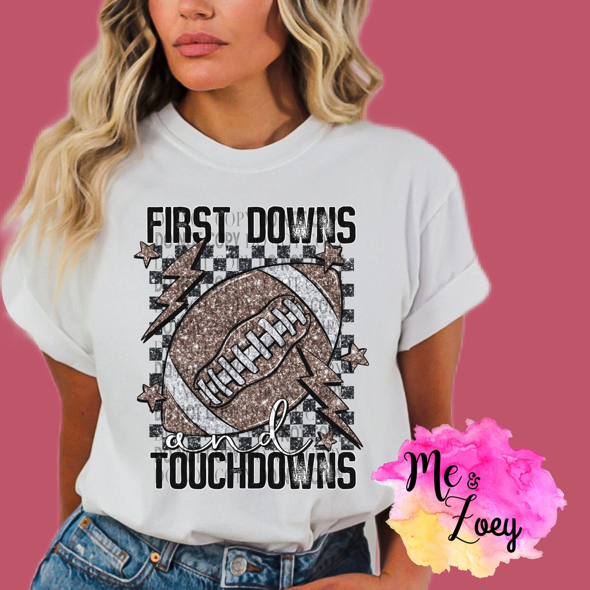 First Down And Touch Downs Graphic Tee - MeAndZoey