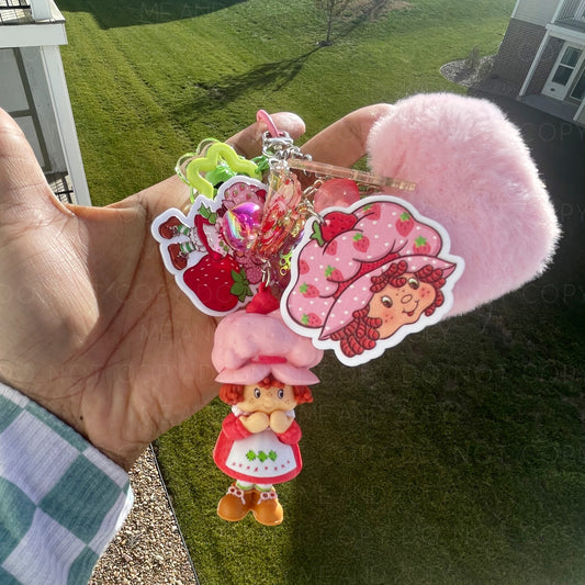 Strawberry Girl Keychain | Fun Keychain Accessories