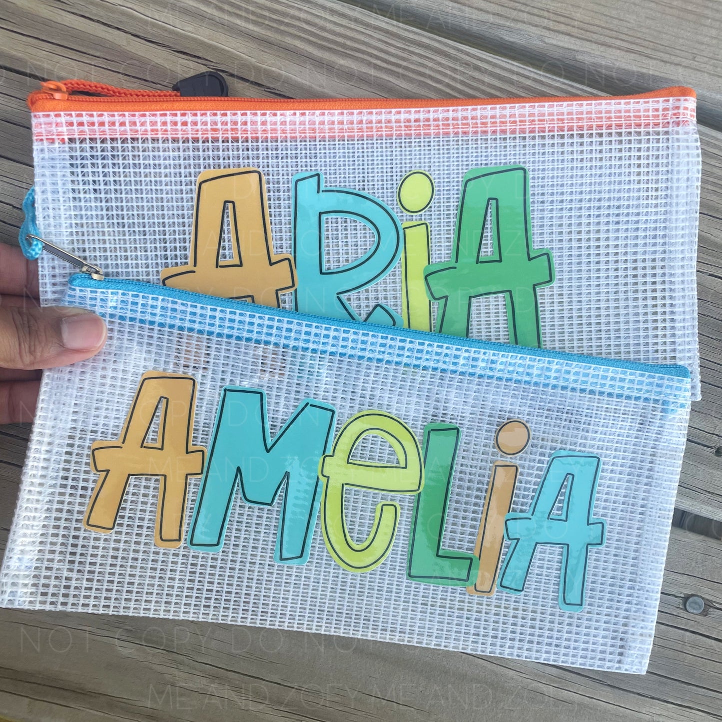 Personalized Pencil Pouch | Custom Name Zipper Bag | Back to School Supply Case | Small & Large Sizes - TAT 3 WEEKS
