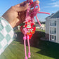Strawberry Retro Keychain