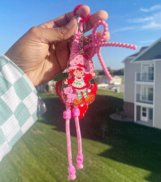Strawberry Retro Keychain