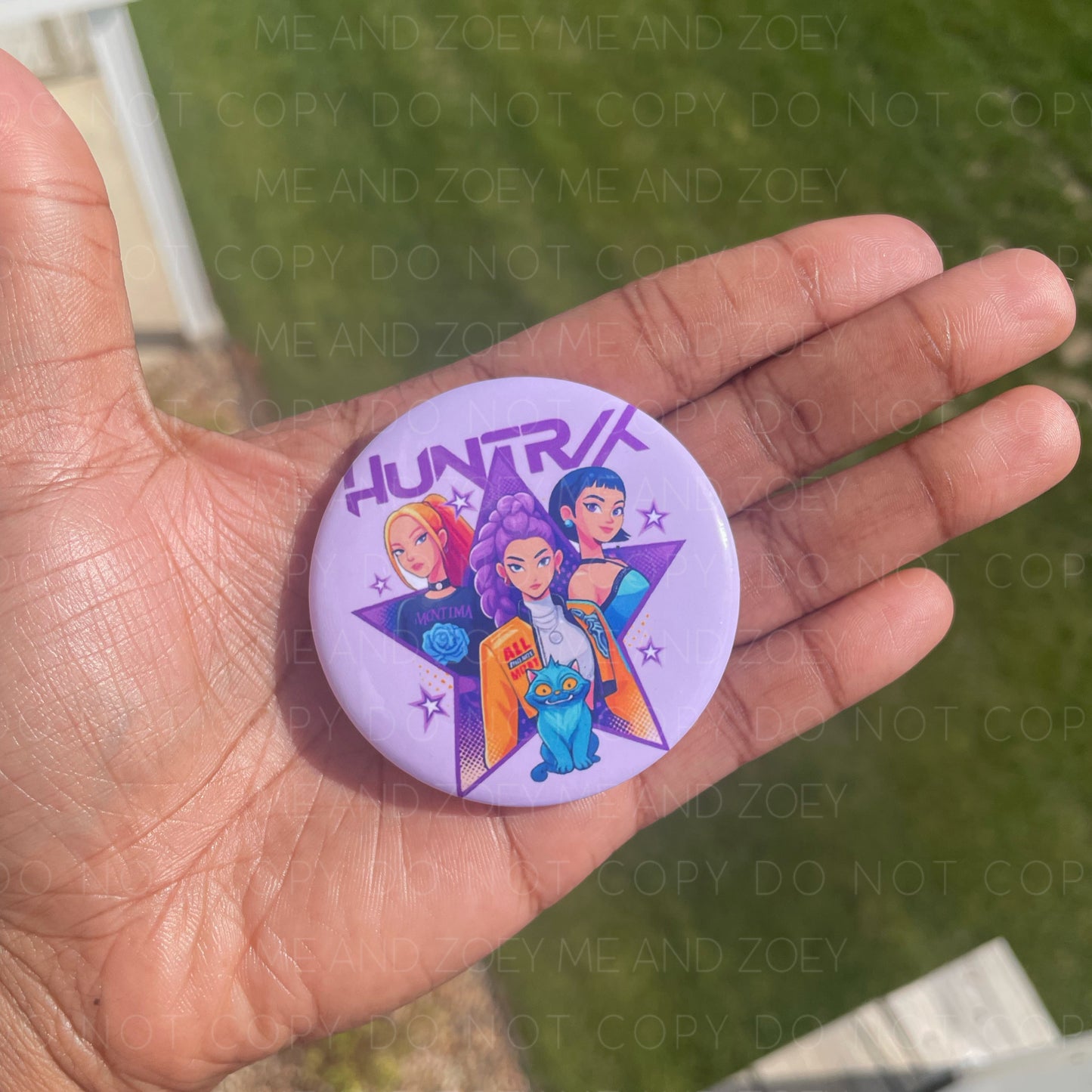 Cute Button Pin with Safety Pin Closure