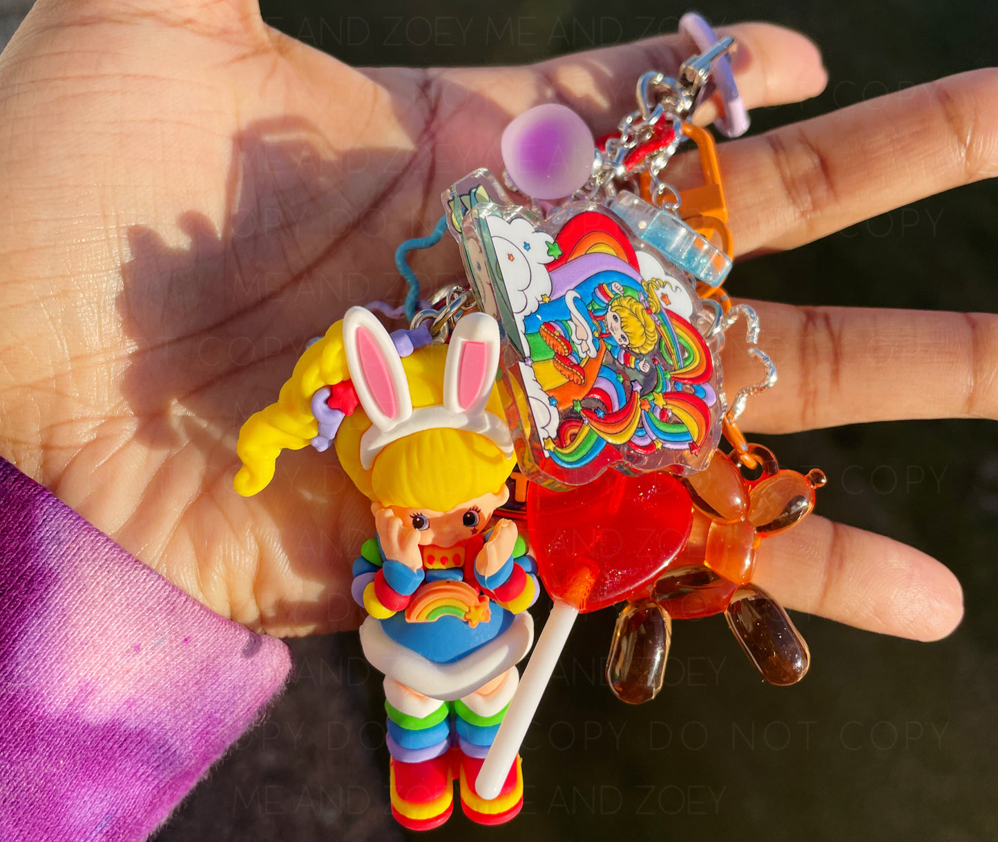 Rainbow Girl Bunny Keychain | Fun Keychain Accessories