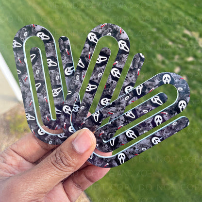 Halloween Horror Acrylic Paper Clips | Jumbo Spooky Bookmarks - RTS