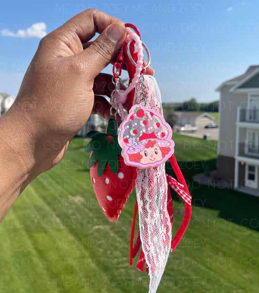Strawberry Shaker Retro Keychain