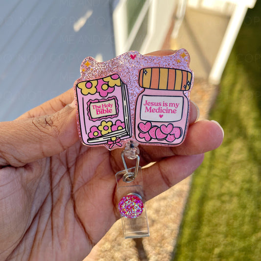 Jesus Is My Medicine Badge Reels | Cute & Functional ID Holders