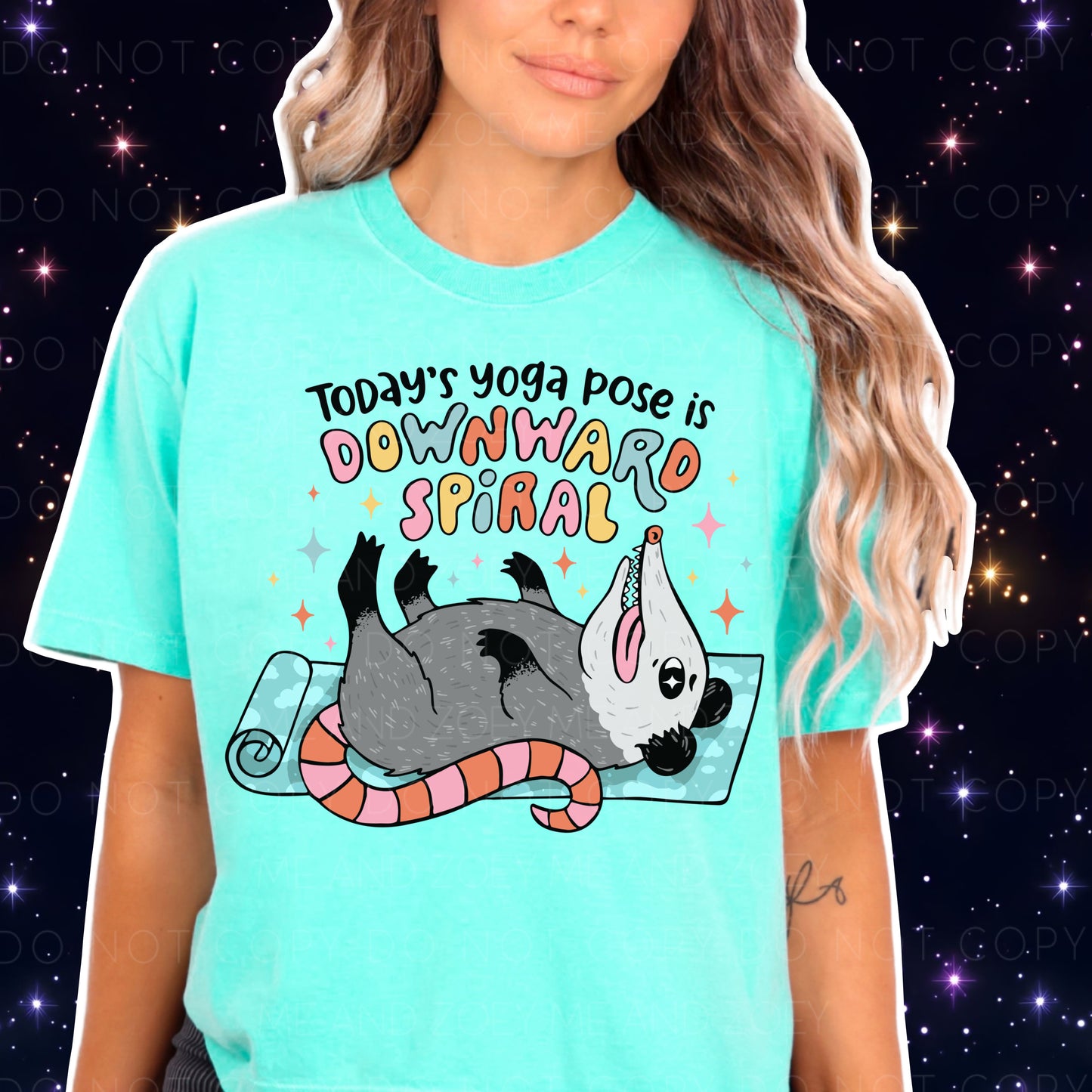 Downward Spiral Possum Graphic Tee