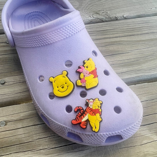 Honey Bear Shoe Flowers - Set of 3