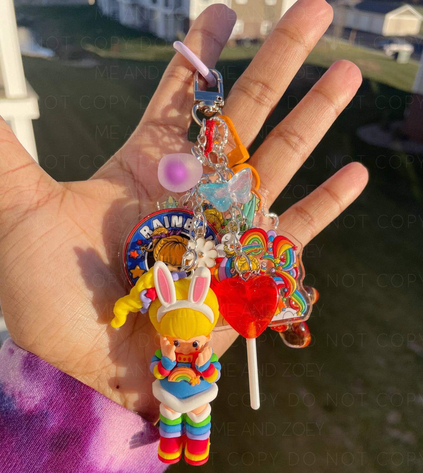 Rainbow Girl Bunny Keychain | Fun Keychain Accessories