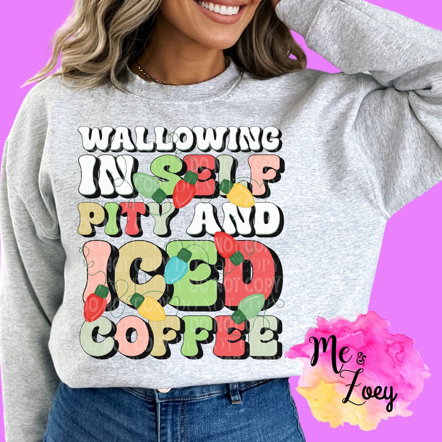 Self Pity And Iced Coffee Graphic Sweatshirt - MeAndZoey