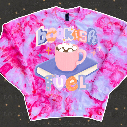 Bookish Fuel Graphic Tye Dye Sweatshirt
