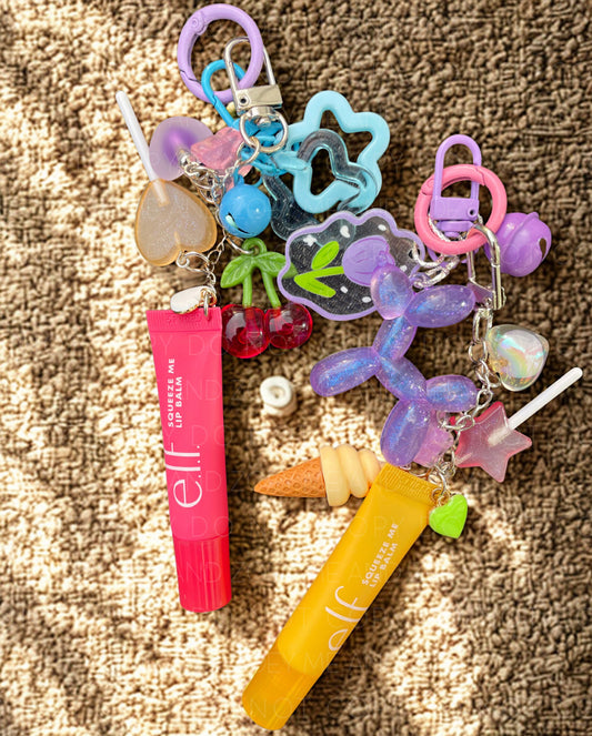 Mystery Junk Charm Lip Balm Keychain