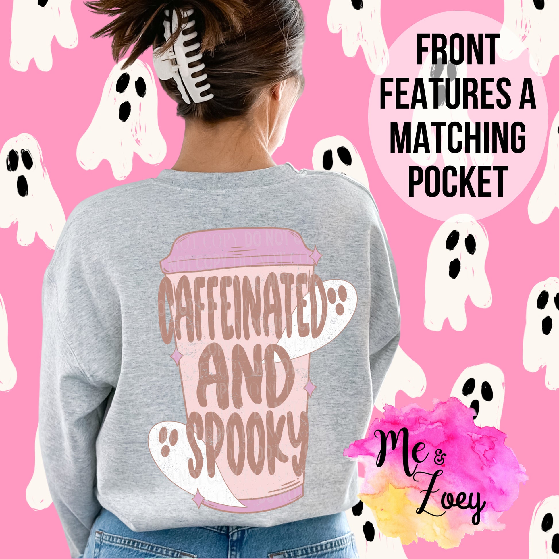 Caffeinated And Spooky Graphic Sweatshirt - MeAndZoey