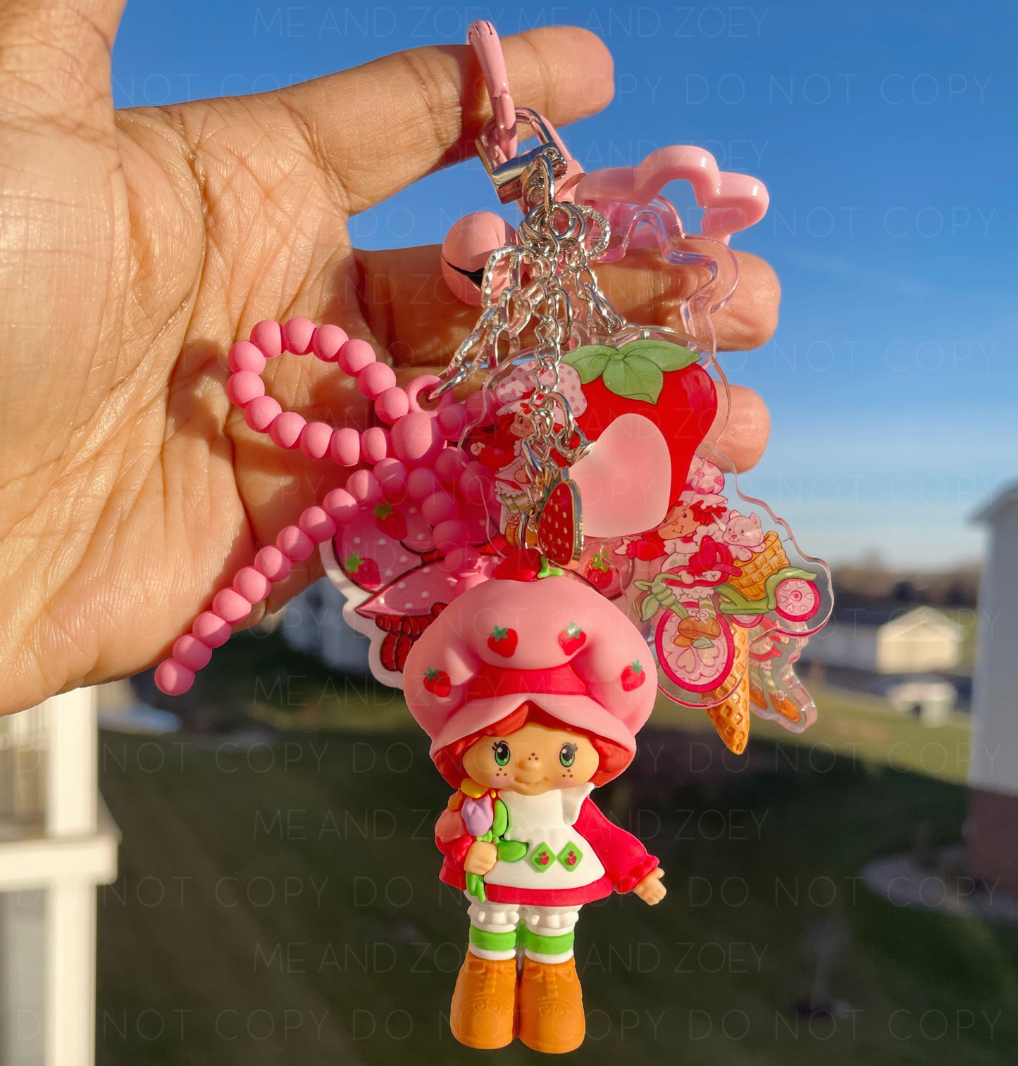 Strawberry Girl Keychain | Fun Keychain Accessories