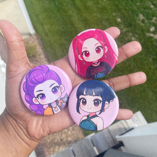 Cute Button Pin with Safety Pin Closure