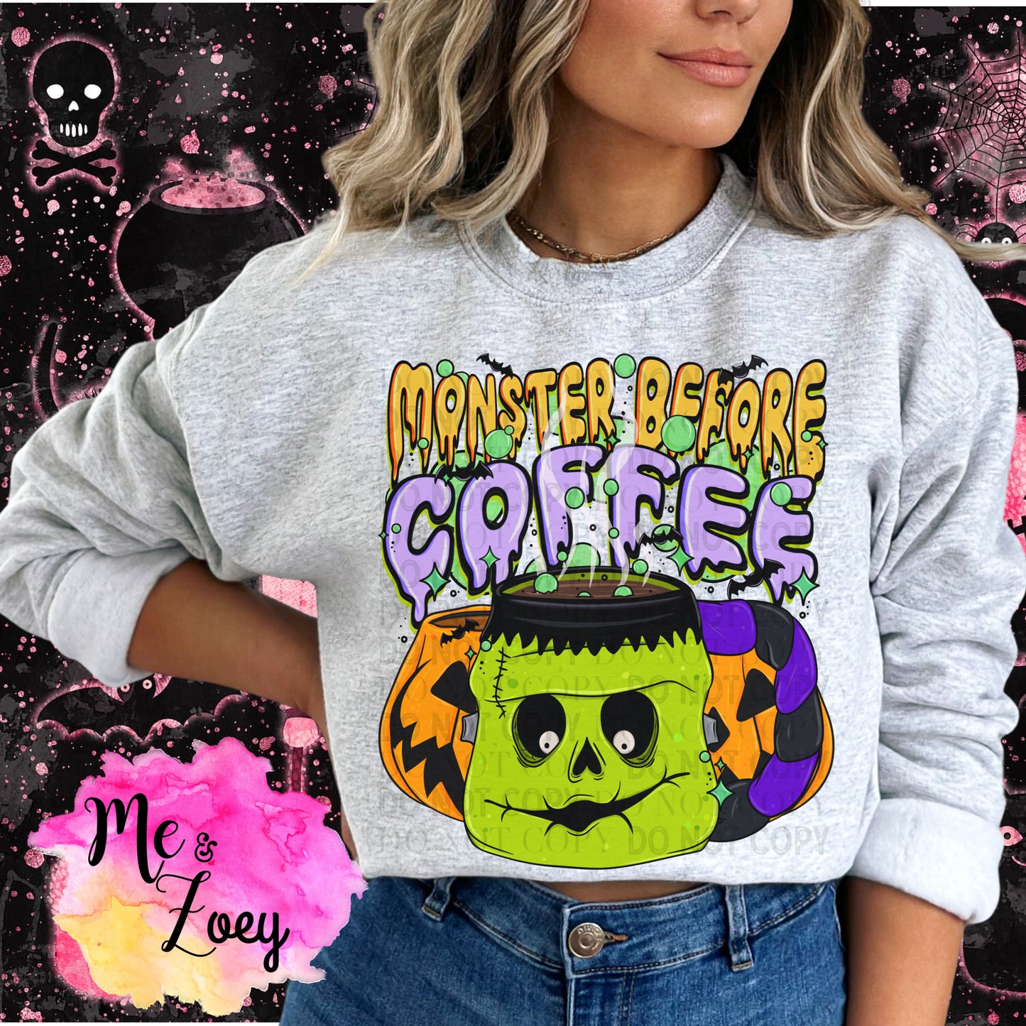 Monster Before Coffee Graphic Sweatshirt - MeAndZoey