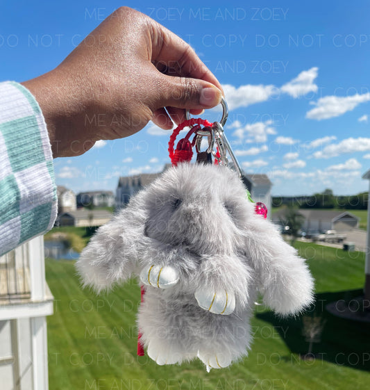 Fluffy Bunny Keychain