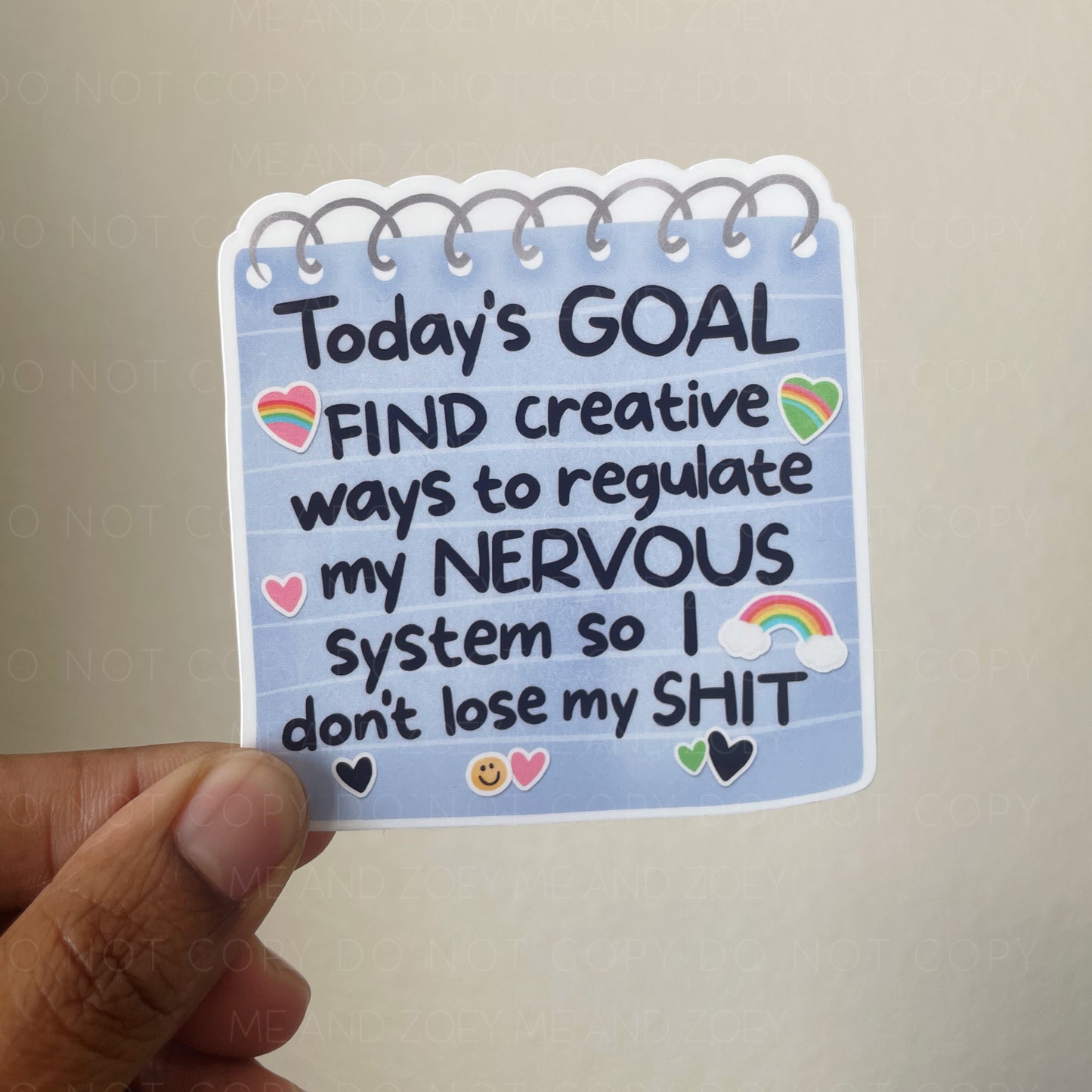 Today’s Goals | Premium Vinyl Sticker | Water-Resistant