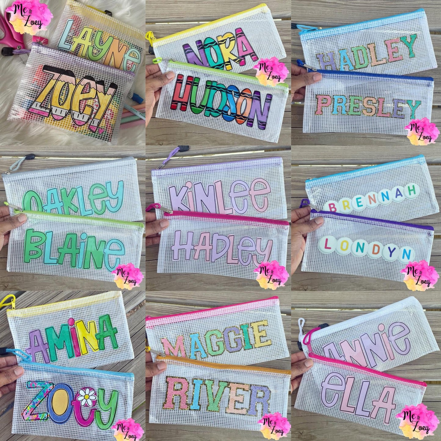 Personalized Pencil Pouch | Custom Name Zipper Bag | Back to School Supply Case | Small & Large Sizes - TAT 3 WEEKS