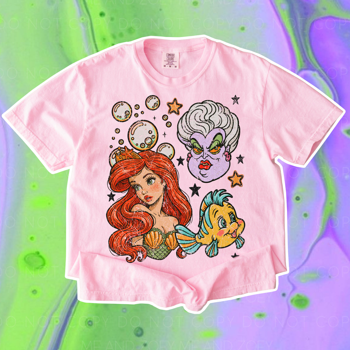 Retro Mermaid & Sea Friends Graphic Tee