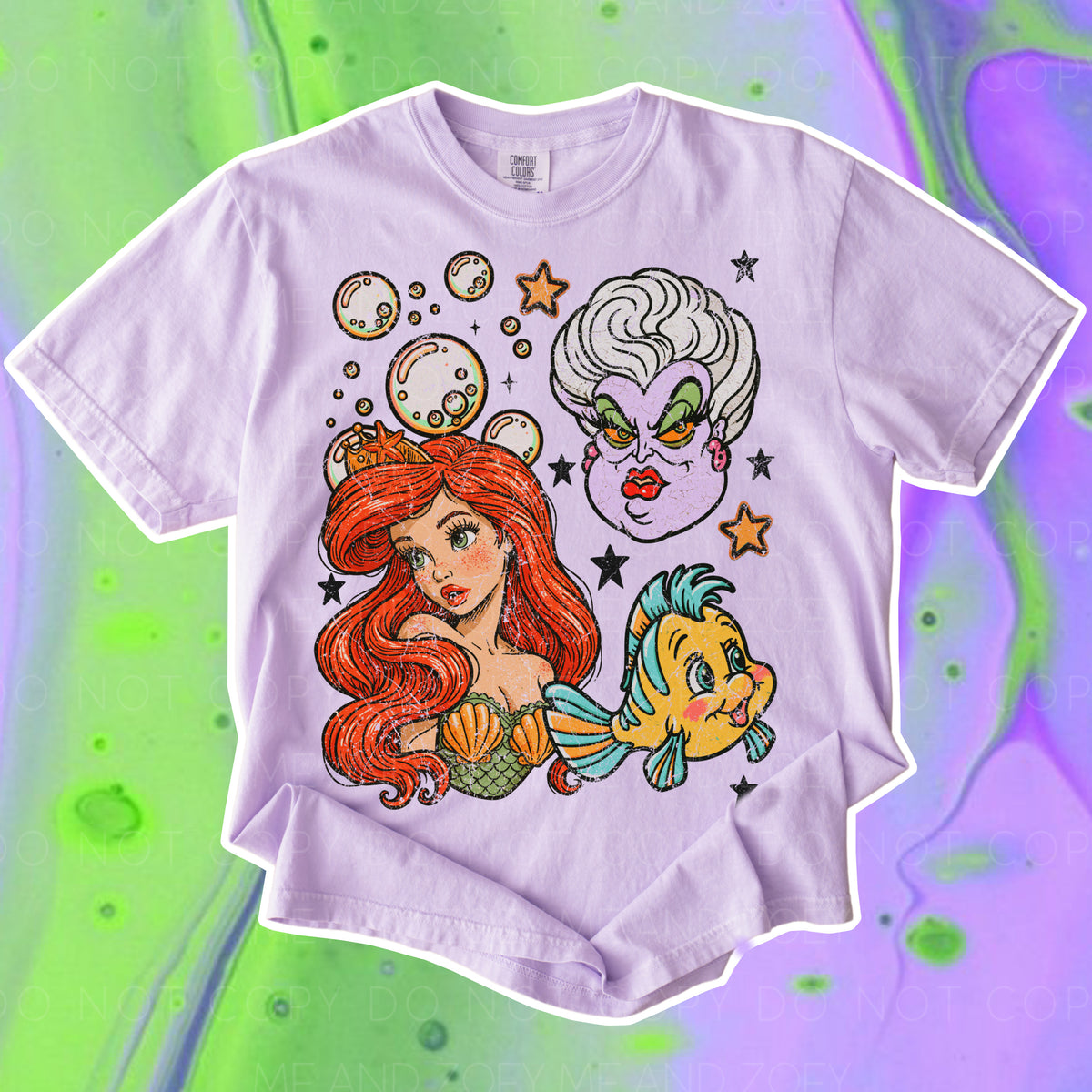 Retro Mermaid & Sea Friends Graphic Tee