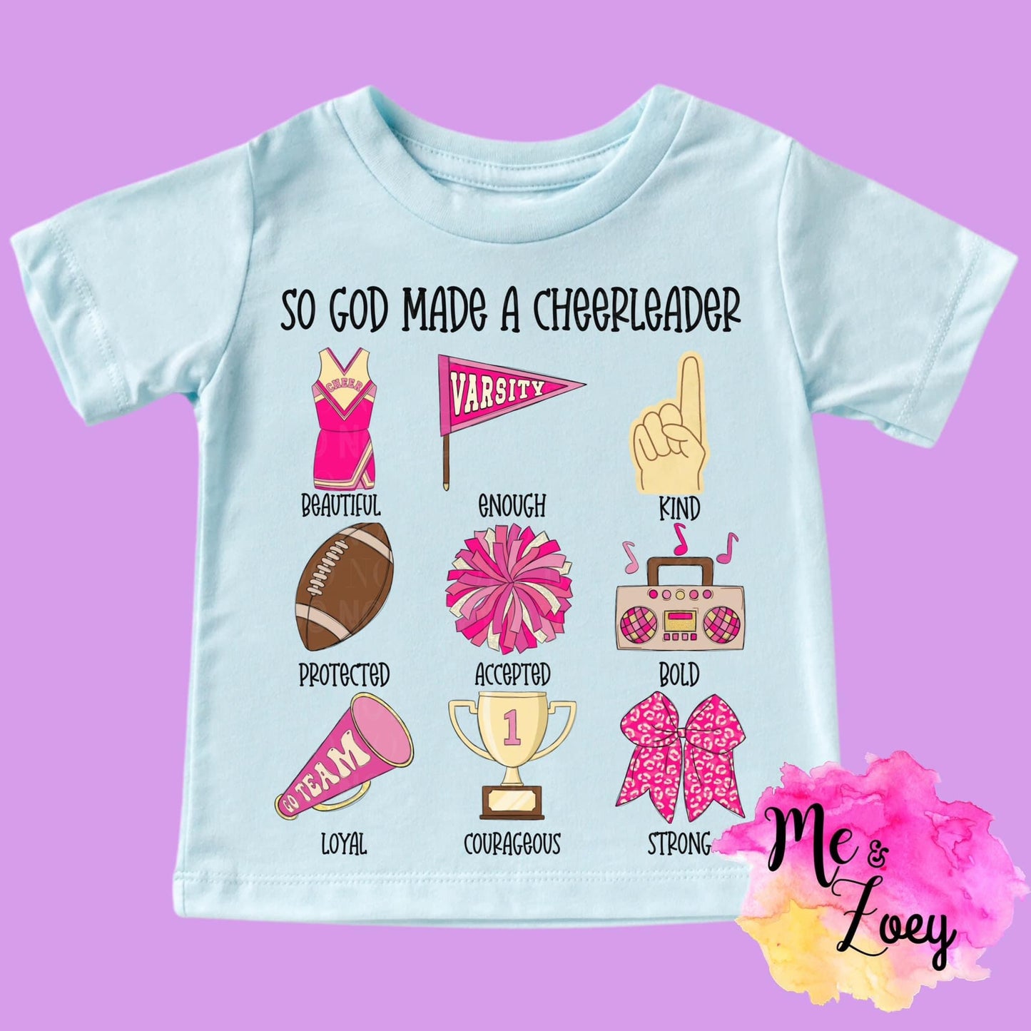 So God Made A Cheerleader Graphic Tee - MeAndZoey